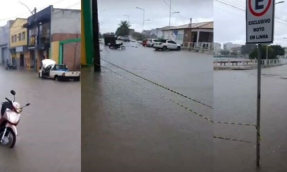 Inundações em Santaluz - Fortes chuvas causam transtornos na terça-feira (16)