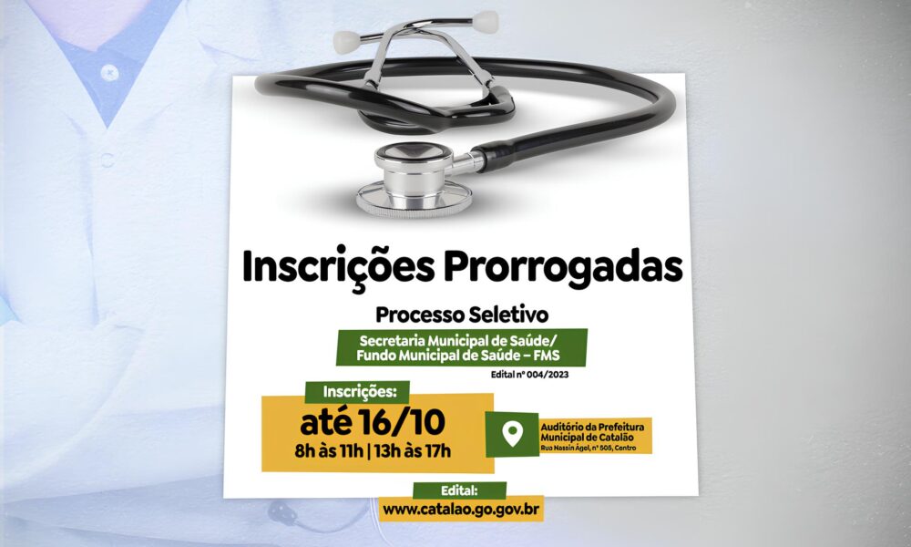 Oportunidade nica na Sa de P blica Catal o Prorroga Inscri es para Processo Seletivo com Sal rios de At R 19 Mil Oportunidade Única na Saúde Pública: Catalão Prorroga Inscrições para Processo Seletivo com Salários de Até R$ 19 Mil