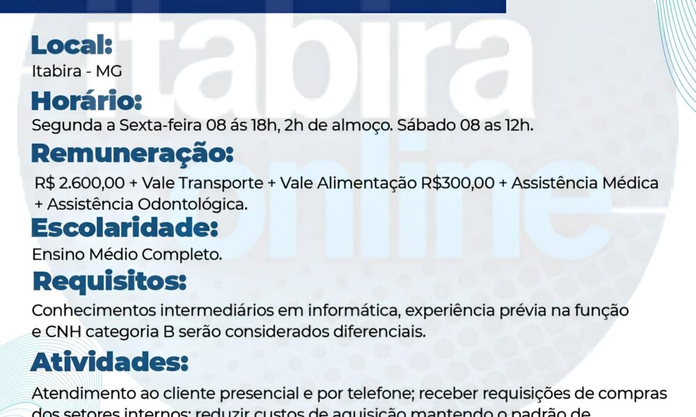 Vagas de Emprego em Itabira A Oportunidade Que Voc N o Pode Ignorar Vagas de Emprego em Itabira: A Oportunidade Que Você Não Pode Ignorar