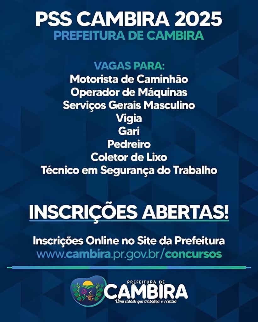 Cambira em Foco: Como o PSS 2025 Está Transformando Vidas no Vale do Ivaí 1 Cambira em Foco Como o PSS 2025 Est Transformando Vidas no Vale do Iva Cambira em Foco: Como o PSS 2025 Está Transformando Vidas no Vale do Ivaí