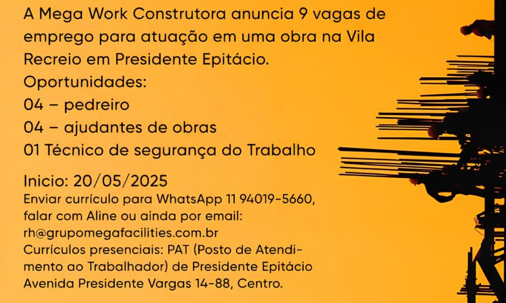 Presidente Epit cio em Foco Como 9 Vagas de Emprego Podem Transformar a Economia Local Presidente Epitácio em Foco: Como 9 Vagas de Emprego Podem Transformar a Economia Local